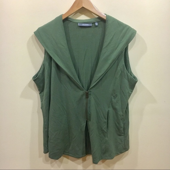 QVC Jackets & Blazers - Lisa Rinna Collection EUC Olive green sweater vest